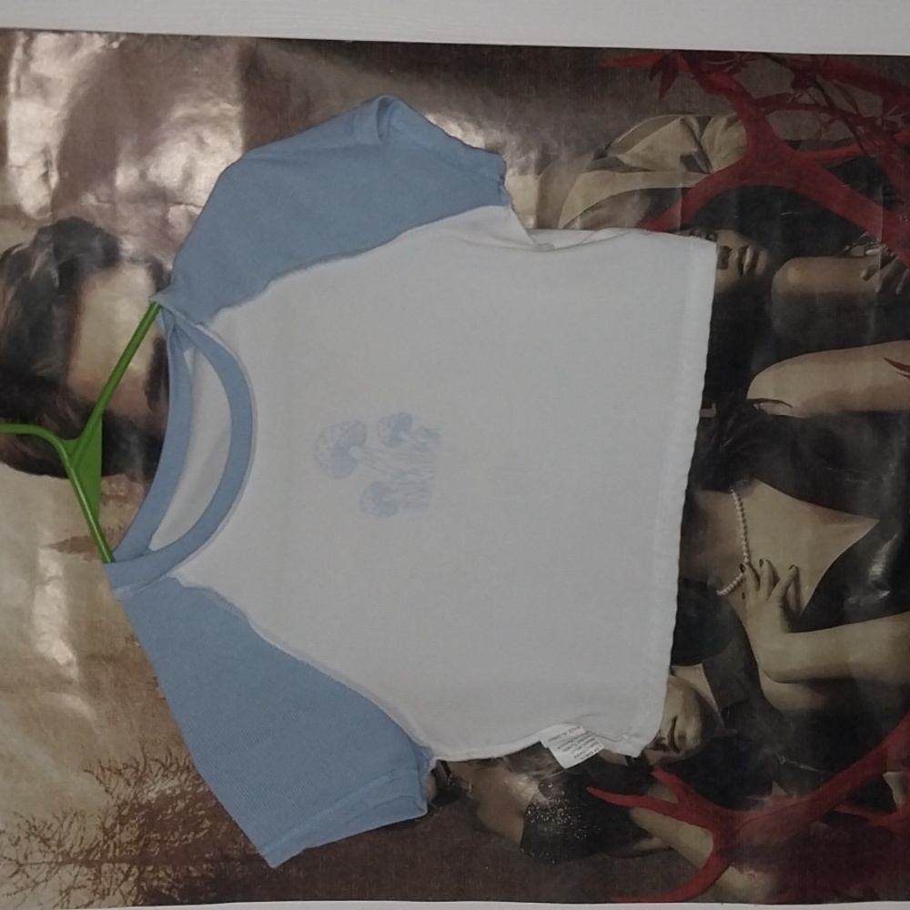 SHEIN CROP TOP WITH MUSHROOMS